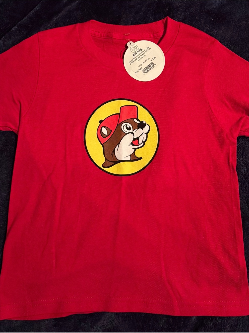 Buc-ee’s Unisex Kids Graphic Logo T-Shirt, Red, Size YXS *NWT*
